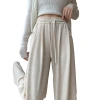 Thickened wide-leg pants for women 2024 autumn new style high-waisted, sagging, loose straight-leg pants, casual and laid-back, made of glutinous rice knit Item Picture